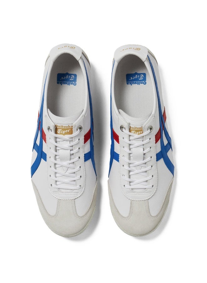 تايجر أحذية رياضية كاجوال جلدية بتصميم رقع باللون الأبيض والأزرق والأحمر الكلاسيكي، عصرية ومتنوعة، مناسبة للرجال والنساء - Image 5